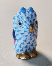 Estatueta Herend Blue Fishnet miniatura porcelana coruja~bebê~ 5102 comprar usado  Enviando para Brazil
