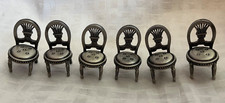 Usado, Set of 6 Miniature Pewter Dining Room Chairs Furniture 2" Placecard Holders comprar usado  Enviando para Brazil