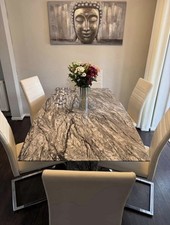 Grey marble dining for sale  BURNTWOOD
