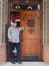 Porta superior quadrada de madeira maciça rústica recuperada castelo adega speakeasy comprar usado  Enviando para Brazil