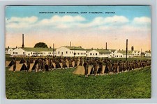 Cartão postal vintage Camp Atterbury IN-Indiana tenda arremessando soldados barricks comprar usado  Enviando para Brazil