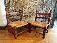 Paire chaise paille d'occasion  Champigneulles