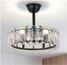 Ventilador de teto enjaulado preto de 20 polegadas com luz moderno lustre ventilador de teto comprar usado  Enviando para Brazil