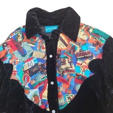 Usado, Blusa Rickrageous Rara Personalizada Preta Pérola Snap Retro Western Coture comprar usado  Enviando para Brazil