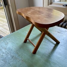 Taburete portátil plegable de madera de arce sin pintar pequeño banco de 12 pulgadas segunda mano  Embacar hacia Mexico