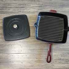 Usado, Grelha de poeira panela com prensa 12” # 30 esmalte borgonha ferro fundido França Panini comprar usado Usado, Grelha de poeira panela com prensa 12” # 30 esmalte borgonha ferro fundido França Panini comprar usado  Enviando para Brazil