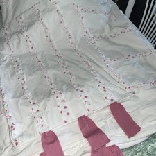 Edredom duplo e fronha de travesseiro Pottery Barn Kids branco babado pontos rosa fitas comprar usado Edredom duplo e fronha de travesseiro Pottery Barn Kids branco babado pontos rosa fitas comprar usado  Enviando para Brazil