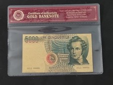 Banconota dorata 5000 usato  Grottammare
