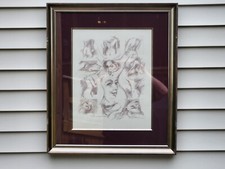 Mulher de amor atemporal nua desenho impressão artista assinado emoldurado 24,5 x 28,5 vintage comprar usado  Enviando para Brazil