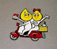 VINTAGE 12” ESSO SCOOTER MENINO MENINA CACHORRO CESTA PLACA DE PORCELANA CARRO CAMINHÃO GASOLINA ÓLEO comprar usado  Enviando para Brazil