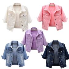 Women's Denim Jacket Casual Button Closed 3/4 Sleeve Jean Jacket Trucker Coats comprar usado  Enviando para Brazil