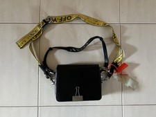 Bolsa tiracolo clipe encadernador couro de bezerro preto off-white comprimento 20 cm, usado comprar usado  Enviando para Brazil
