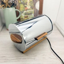 Raro calentador de pan con tapa enrollable vintage de los años 30 mesa de persecución horno eléctrico cromado segunda mano  Embacar hacia Mexico