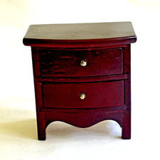 Casa de bonecas miniatura vintage mogno tonificado duas gavetas extremidade/mesa de cabeceira 1:12 comprar usado  Enviando para Brazil