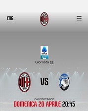 Biglietti milan atalanta usato  Italia
