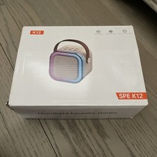 Microfone de karaokê portátil branco máquina BlueTooth 5.3 som estéreo 2 microfones, usado comprar usado  Enviando para Brazil