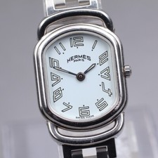 [Quase em perfeito estado] Vintage HERMES Rally 20mm Relógio Feminino de Quartzo Mostrador Branco do Japão comprar usado  Enviando para Brazil