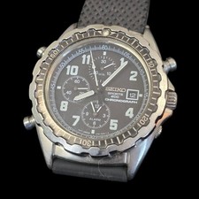 SEIKO SPORTS 200 CRONÓGRAFO 7T32-7D19 RELÓGIO MOSTRADOR PRETO Nova bateria comprar usado  Enviando para Brazil