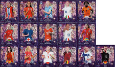 Topps UEFA Damskie naklejki Euro 2025 Wszystkie 16 lśniących gwiazd, używany na sprzedaż  Wysyłka do Poland