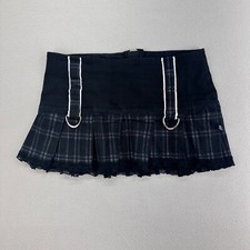 Mini-saia feminina TRIPP NYC M preta xadrez curta gótica punk algodão caprichoso comprar usado  Enviando para Brazil