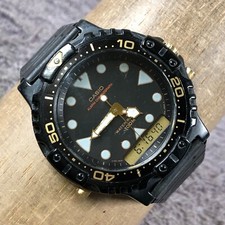 Antigo Relógio Casio Masculino AQ-110 Multifuncional Borracha Quartzo Analógico Digital 44mm 8" comprar usado  Enviando para Brazil