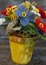 Buquê de flores com miçangas à mão estampado marca vintage, Limoges França em mini vaso, usado comprar usado  Enviando para Brazil