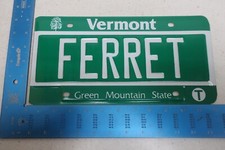 Placa de licença Vermont etiqueta VT vaidade furão animal de estimação apelido animal furão #2, usado comprar usado  Enviando para Brazil