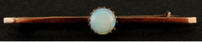 Broche antigo eduardiano de barra de opala de ouro rosa com caixa original de veludo e seda, usado comprar usado  Enviando para Brazil