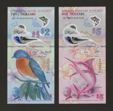BERMUDA US$ 2 e US$ 5 dólares 2024, P-63a; 64a novas notas de polímero, prefixo A/1, UNC. comprar usado  Enviando para Brazil