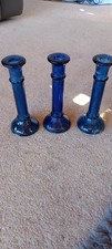 Blue glass candle for sale  HARWICH