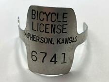 PLACA DE LICENCIA DE BICICLETA vintage McPHERSON KANSAS #6741 segunda mano  Embacar hacia Argentina