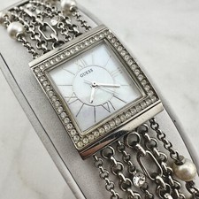 Relógio Guess Feminino Mostrador MOP Tom Prata Pulseira Multi Strand Nova Bateria, Tamanho 6” comprar usado  Enviando para Brazil