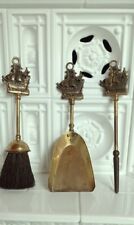 Vintage antique brass primitive Victorian fireplace set of 3, używany na sprzedaż  PL