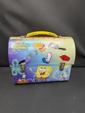 Bob Esponja Calça Quadrada Lancheira Tin Box Company 7,5" x 3,5" x 6,5" 2001 comprar usado  Enviando para Brazil