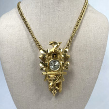 Antigo 1960 Coroa Trifari Placa de Ouro Relógio Cuco Colar 17 Joias Funcionando comprar usado  Enviando para Brazil