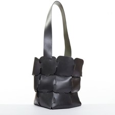 PACO RABANNE Balde preto quebra-cabeça couro patch bolsa de ombro média comprar usado  Enviando para Brazil