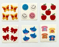 6 adesivos difusos vintage Sandylion laços borboleta pássaros maçãs telefones sorridentes comprar usado  Enviando para Brazil