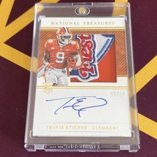 2021 Panini National Treasures Travis Etienne FIESTA BOWL PATCH AUTOGRAFADO RC /10 , usado comprar usado  Enviando para Brazil