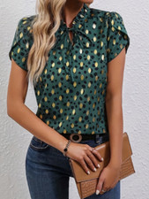 Bluse bindekragen polka gebraucht kaufen  Mannheim