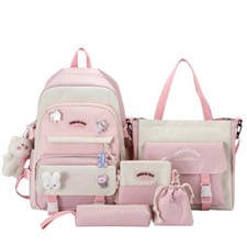 5 peças mochila escolar feminina para meninas Kawaii mochila para estudantes mochila impermeável comprar usado  Enviando para Brazil