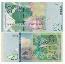 Santo Tomé y Príncipe Santo Tomás y Príncipe 20 Dobras 2016 P 72 UNC NUEVO Billete segunda mano  Embacar hacia Mexico