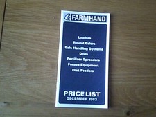 Farmhand price list for sale  COLERAINE