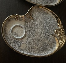 Conjunto de 6 pratos de lanche vintage acabamento dourado branco porcelana renal 9” casa de campo gasto comprar usado  Enviando para Brazil