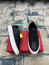 Sapatos de tabuleiro Salvatore Ferragamo masculino casual preto e branco NOVO comprar usado  Enviando para Brazil