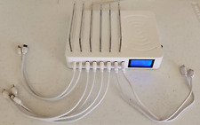 Estación de carga inalámbrica Qi blanca y 8 puertos USB segunda mano  Embacar hacia Mexico