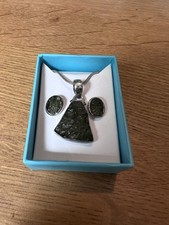Moldavite necklace earrings for sale  CHELTENHAM