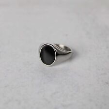Anel de sinete oval de prata esterlina 925 ônix preto ideia de presente exclusiva zx76 comprar usado  Enviando para Brazil