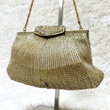 Bolsa de mão LUMY Hashimoto com miçangas estilo japonês bolsa de festa dourada feita no Japão comprar usado  Enviando para Brazil