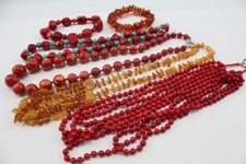 Amber coral jewellery for sale  LEEDS