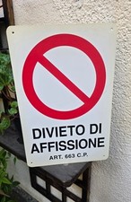 Insegna plastificata divieto usato  Vigevano